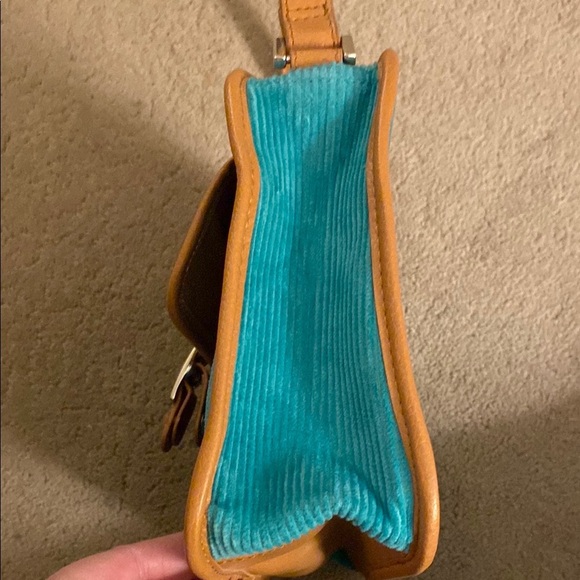 Bath & Body Works Tan and Turquoise Handbag with Corduroy Fabric - Picture 5 of 15